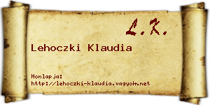 Lehoczki Klaudia névjegykártya