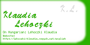 klaudia lehoczki business card